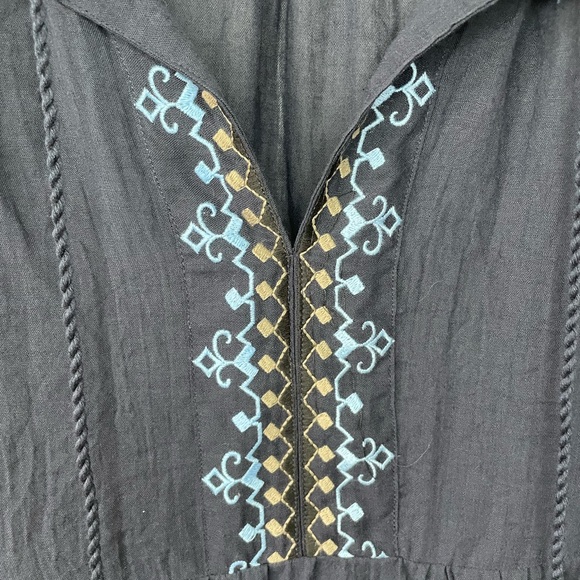 Lovestitch Addyson embroidered tiered sleeveless navy mini dress medium - Picture 6 of 13